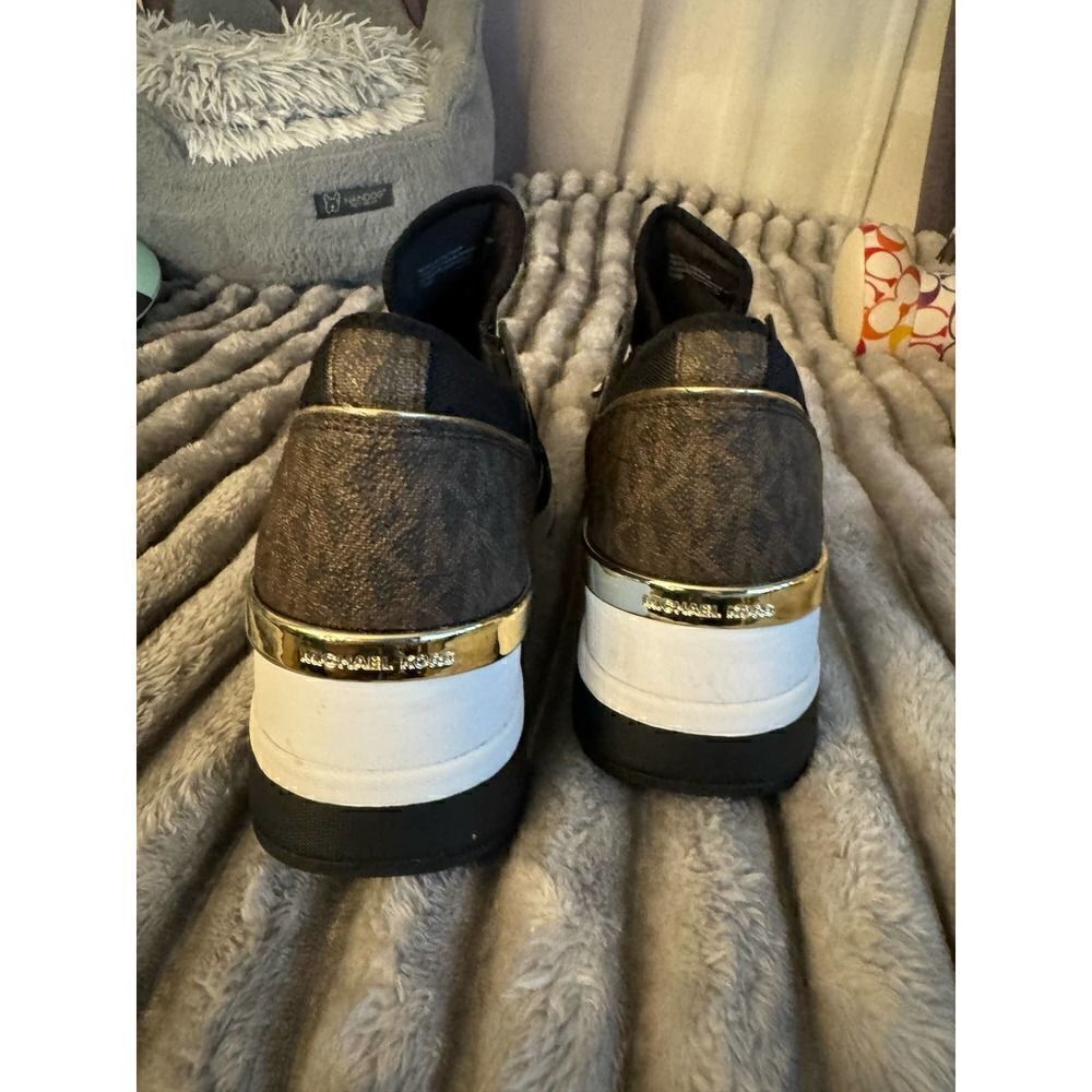 Michael kors mk LIvi trainer wedge sneakers fashion sz 10 - Picture 7 of 8